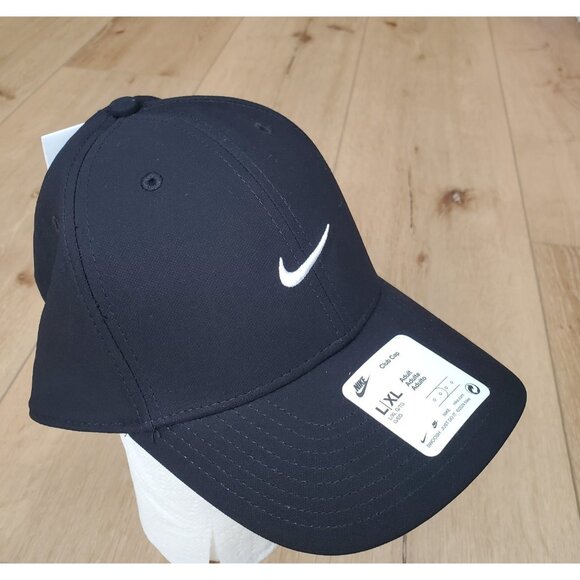 Nike Dri Fit Club Cap Structured Swoosh Hat Black White SZ L/XL Adult FV5563 010 - Picture 2 of 15